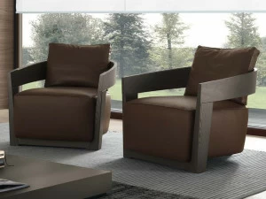 JESSE Кожаное кресло с подлокотниками Cindy