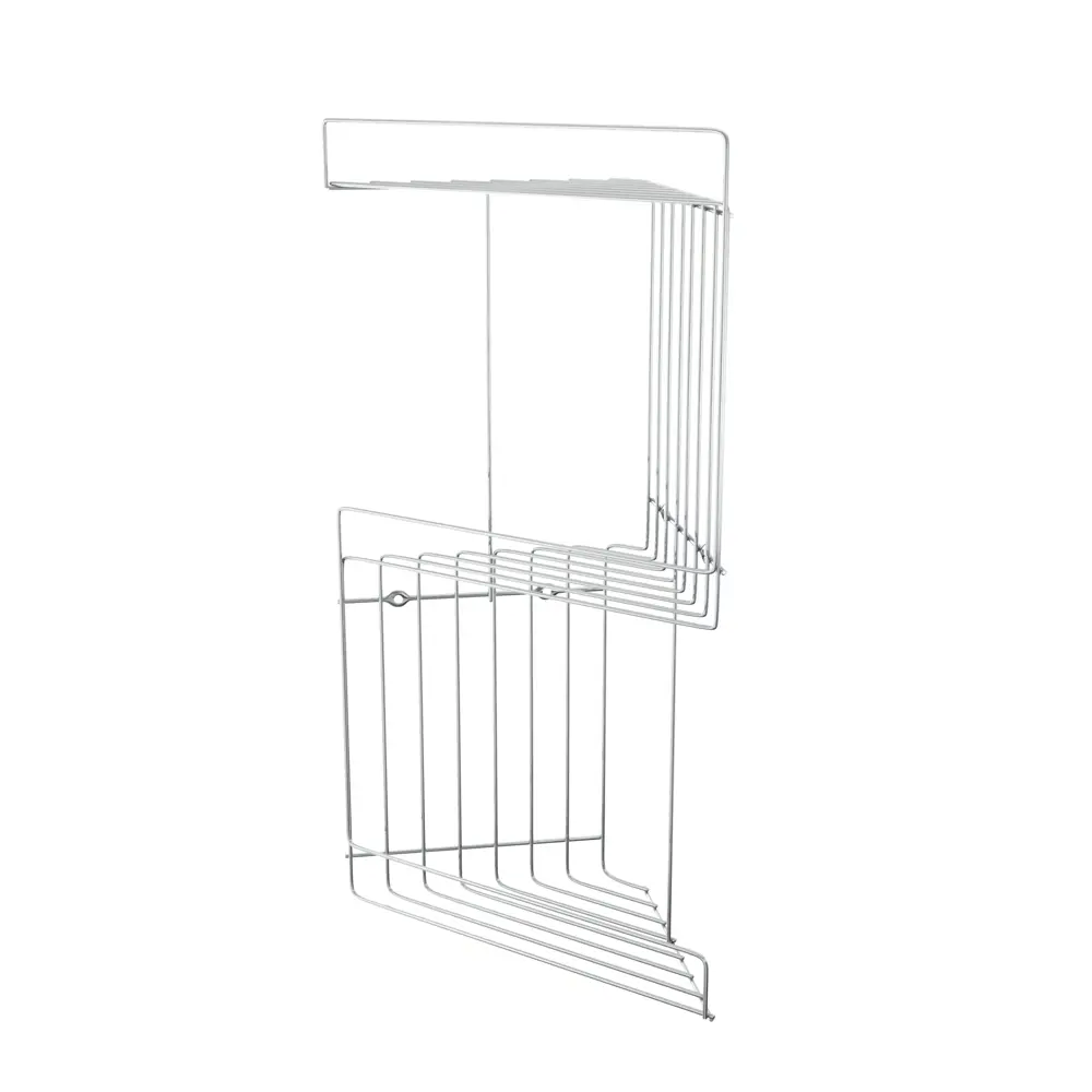 Полка для ванной угловая Lemer Style на винтах трехъярусная металл цвет хром STLM-2108863