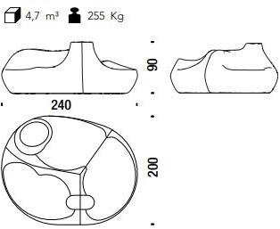 Moroso 3-х местный тканевый диван Saruyama sun-id-1382486 - Вид №2