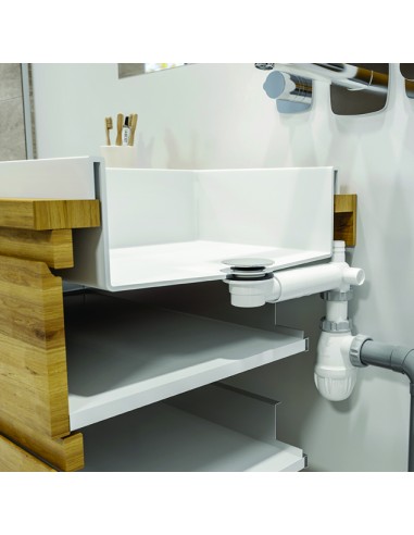 609100 045 00  Комплект для слива для раковины TBXP, сверхплоский, с фиксированным клапаном, h. 40 мм, двухкомпонентная нержавеющая сталь Valentin Хром  - Вид №3