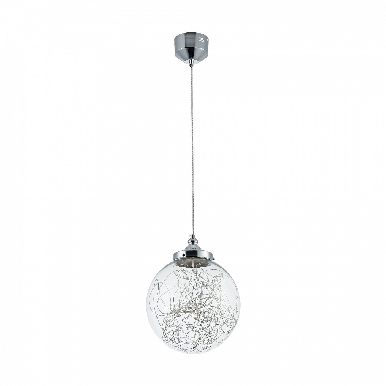 Светильник подвесной светодиодный со стеклянным плафоном 30 см хром Isabel FR6157-PL-18W-TR FREYA LED 00-3957121 Хром  - Вид №5