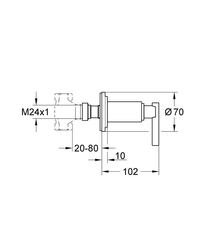 19088000 Внешняя часть вентиля Grohe Atrio хром - Вид №1