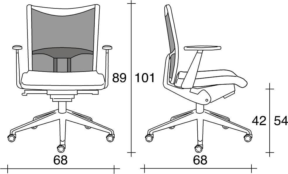 Офисное кресло с сетчатыми колесами и подлокотниками с 5 спицами TALIN Avianet ARCH-00096772 - Вид №2