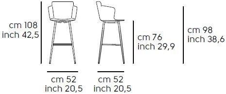 Midj Пластиковый барный стул с подлокотниками Calla sun-id-1478606 - Вид №4