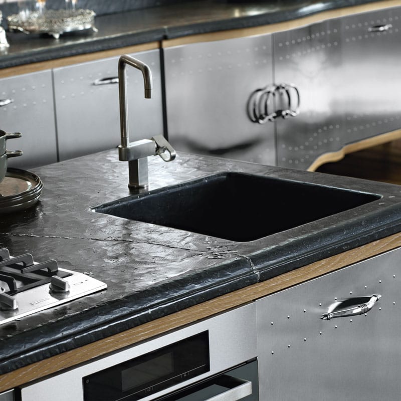 Секционная кухня из нержавеющей стали и дерева Marchi Cucine New Classic ARCH-00094045 - Вид №7