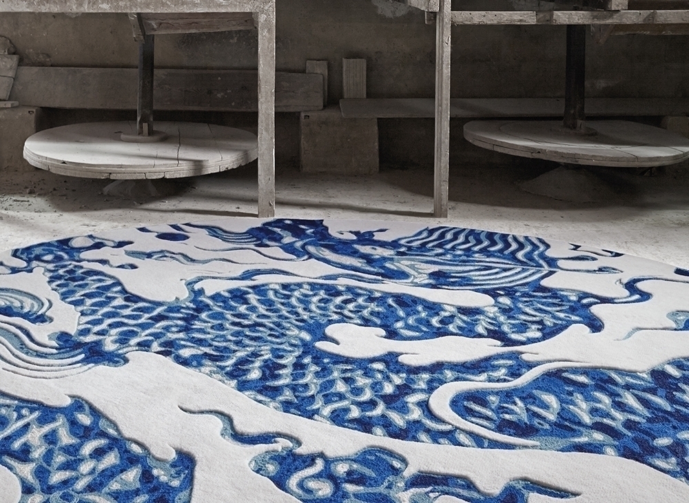 100464 Ковер круглый White GAN Blue China  - Вид №2