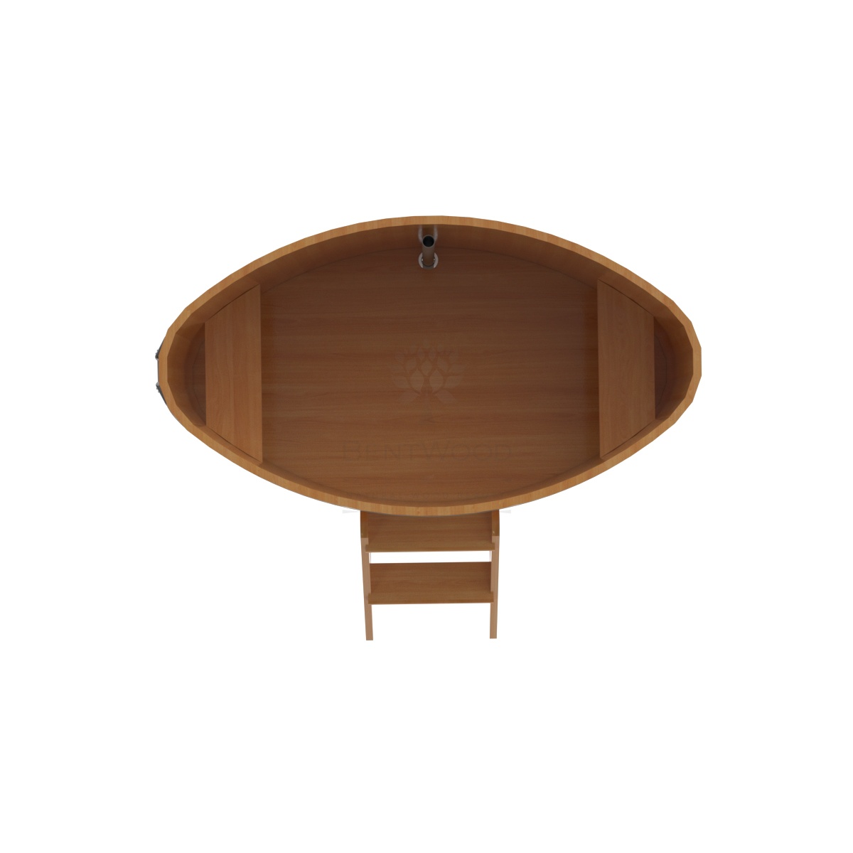 1157 Купель овальная из лиственницы 0,92х1,66х1,0 натуральная премиум Alyarus  - Вид №4