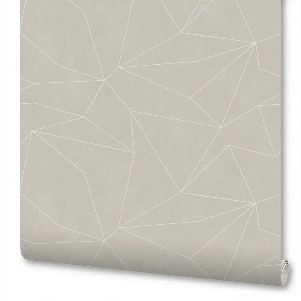 Обои флизелиновые Wallsecret Pazzle серо-бежевые с геометрическим рисунком 89416668 STLM-1569312