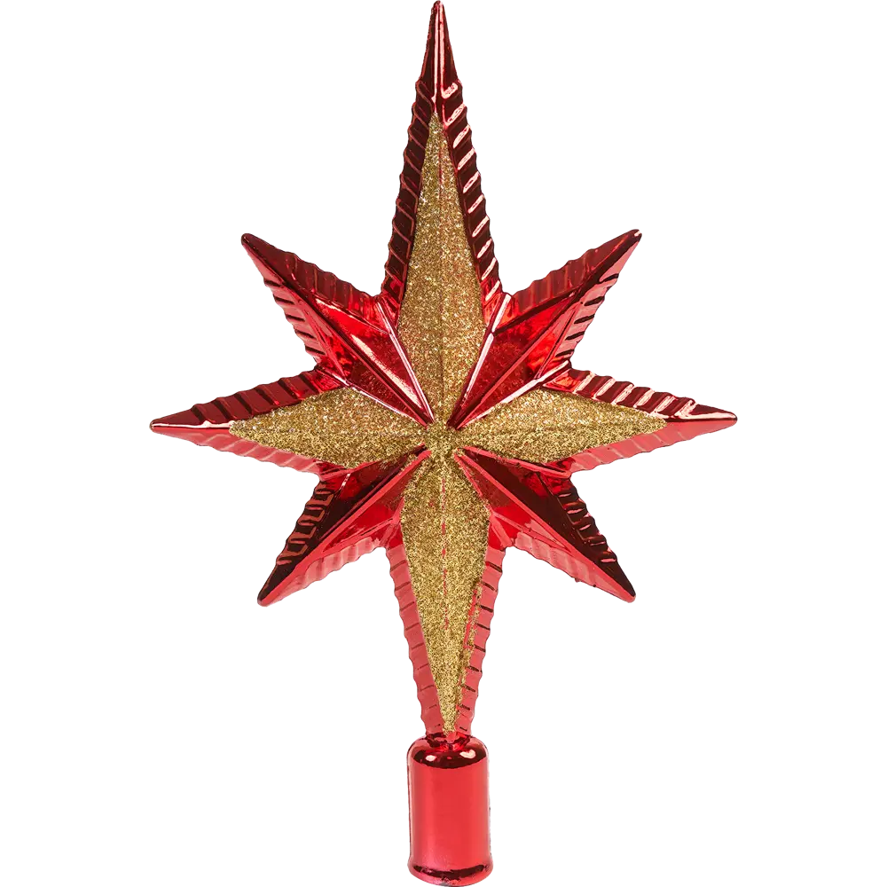 84751276 Верхушка на елку Звезда Семиконечная h20 см красный STLM-0960184 Santreyd 