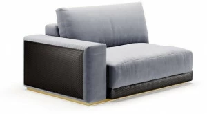 SM Living Couture Мягкое угловое кресло из бархата с одним подлокотником Couture Dvn_02_br/sx_dx