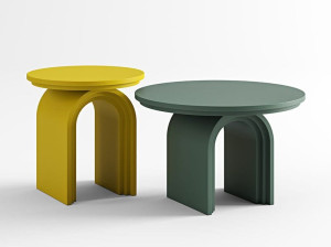 Деревянный круглый журнальный столик