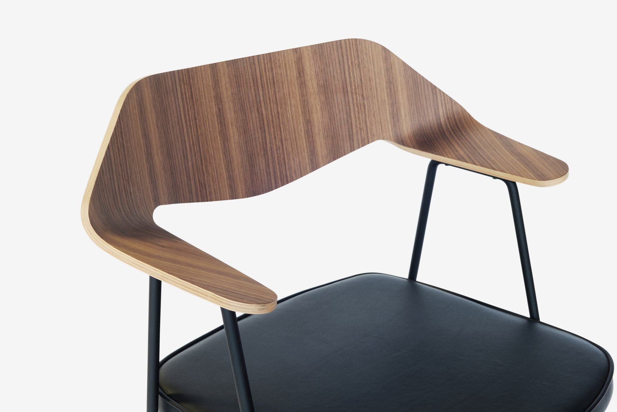 Стул с подлокотниками из кожи и шпона Case 675 ARCH-00046033 - Вид №5