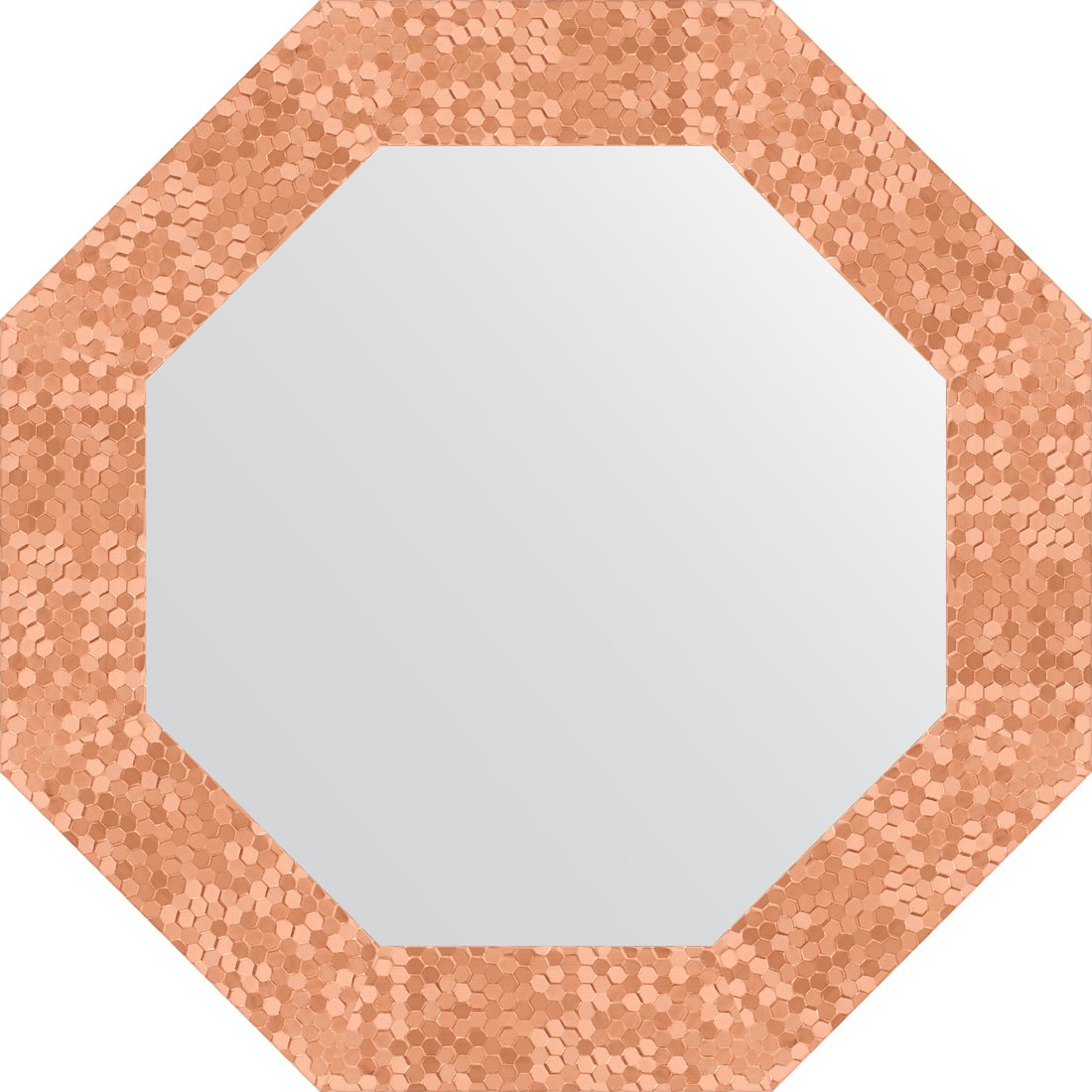 BY 3742 Зеркало в багетной раме - соты медь 70 mm EVOFORM Octagon