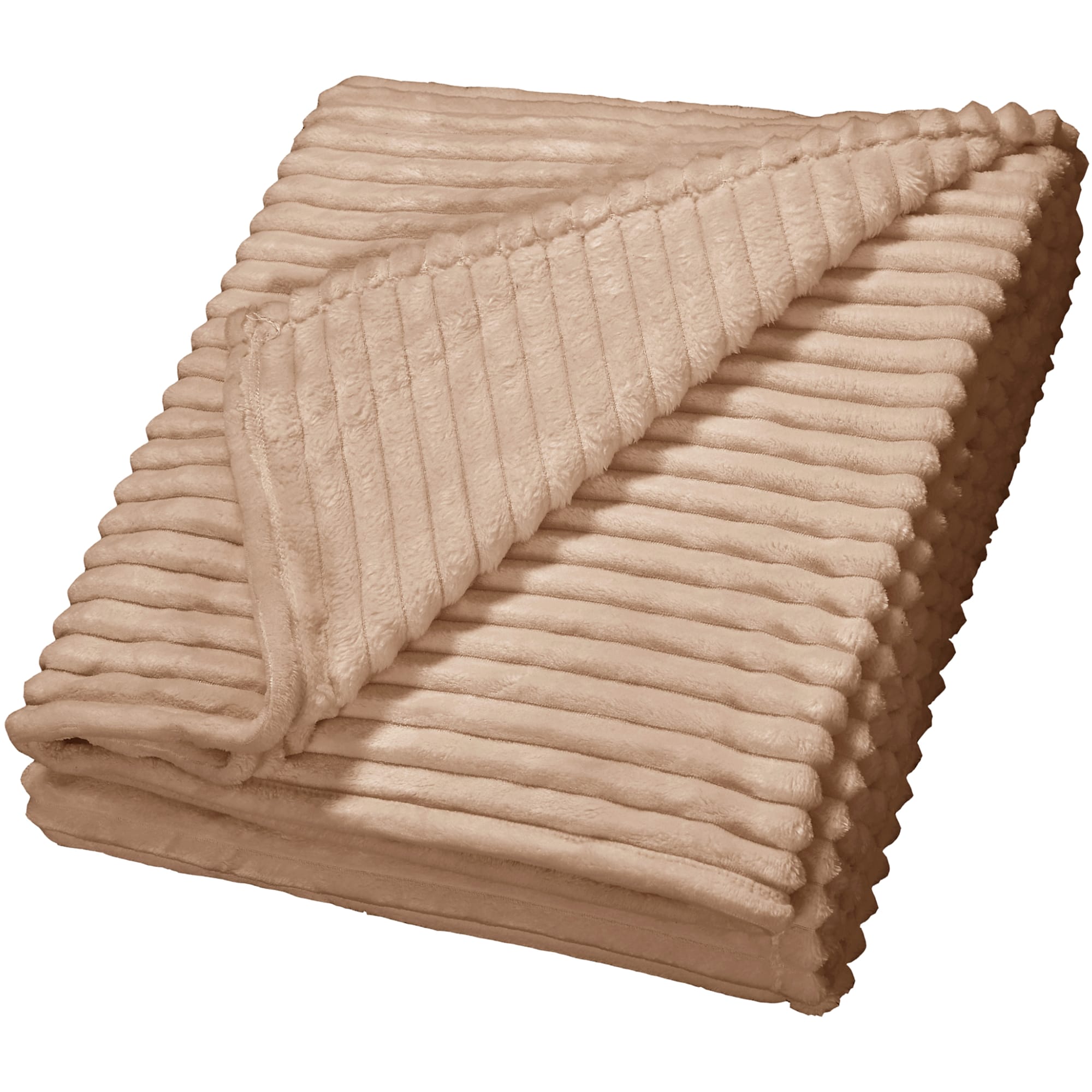 83706331 Плед 150x200 см велсофт цвет коричневый Strips Santreyd - Вид №2