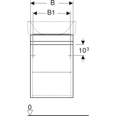 869045000 Шкафчик для раковины Geberit Renova Plan, с одной дверью Geberit  - Вид №3