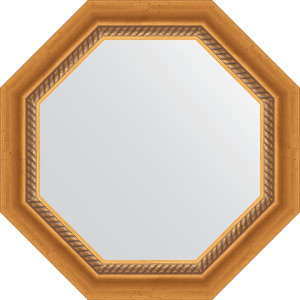 BY 3751 Зеркало в багетной раме - состаренное золото с плетением 70 mm EVOFORM Octagon