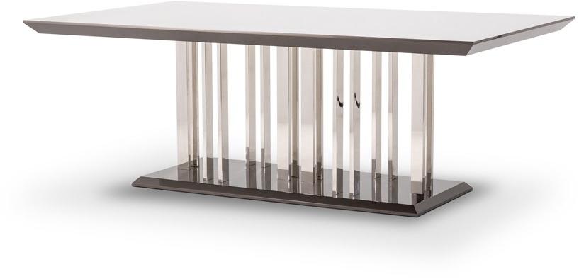 Stylish Club Лакированный обеденный стол из нержавеющей стали и дерева Empire Scf.e11 - Вид №1