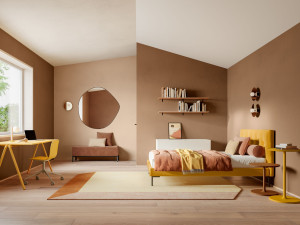 Односпальная кровать с капитонным изголовьем