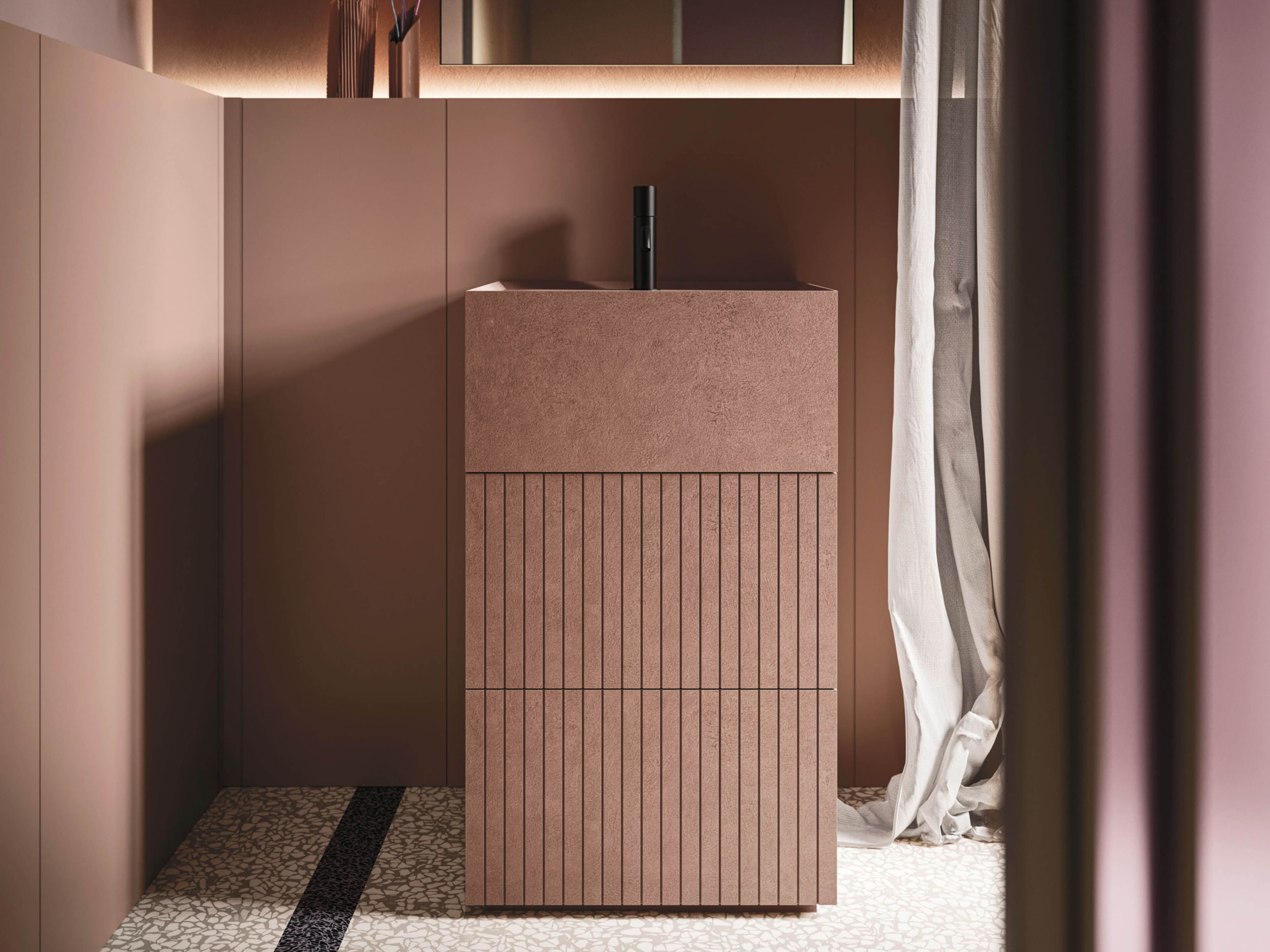 Модульный шкаф для умывальника с раковиной из Ocritech Arbi Arredobagno Over ARCH-00144343