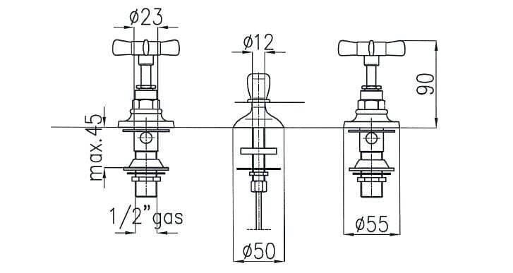 Смеситель для биде с 3 отверстиями Gaia Mobili Complements ARCH-00091800 - Вид №2