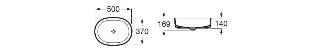 Керамическая столешница овальная раковина Roca Inspira ARCH-00152929 - Вид №6