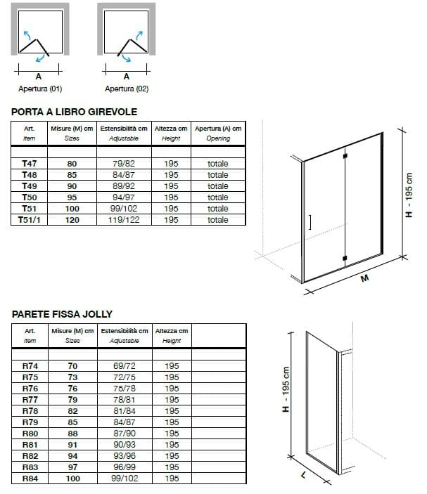 Хрустальная ниша душевая кабина с книжной дверью Metidea топ ARCH-00129750 - Вид №2