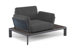 Тканевое садовое кресло с подлокотниками