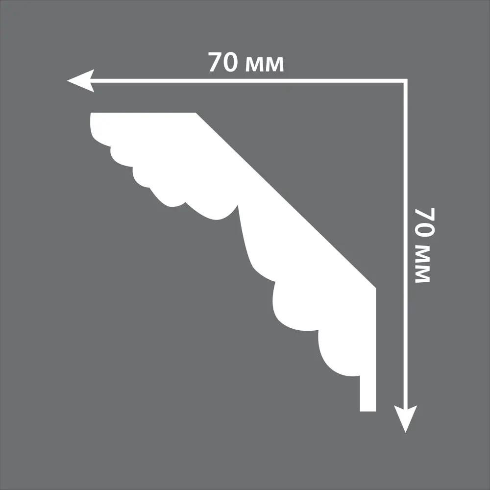 Плинтус потолочный полиуретан ударопрочный Decomaster 95775 белый 70х70х2000 мм STLM-2205809 - Вид №3