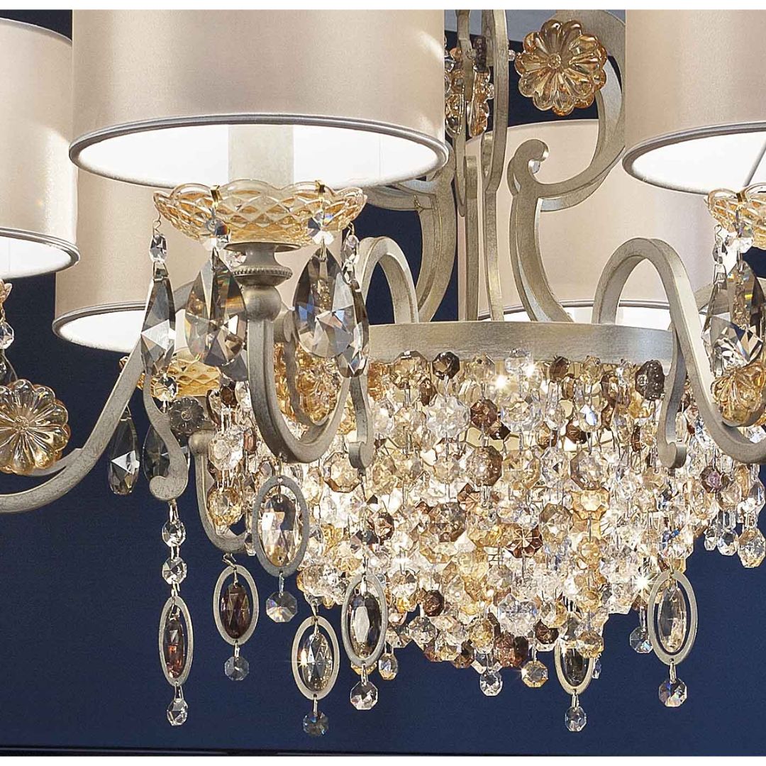 Masiero ROSEMERY 6 P01 ShadeSAT/17/ECRU люстра подвесная 114795 - Вид №1