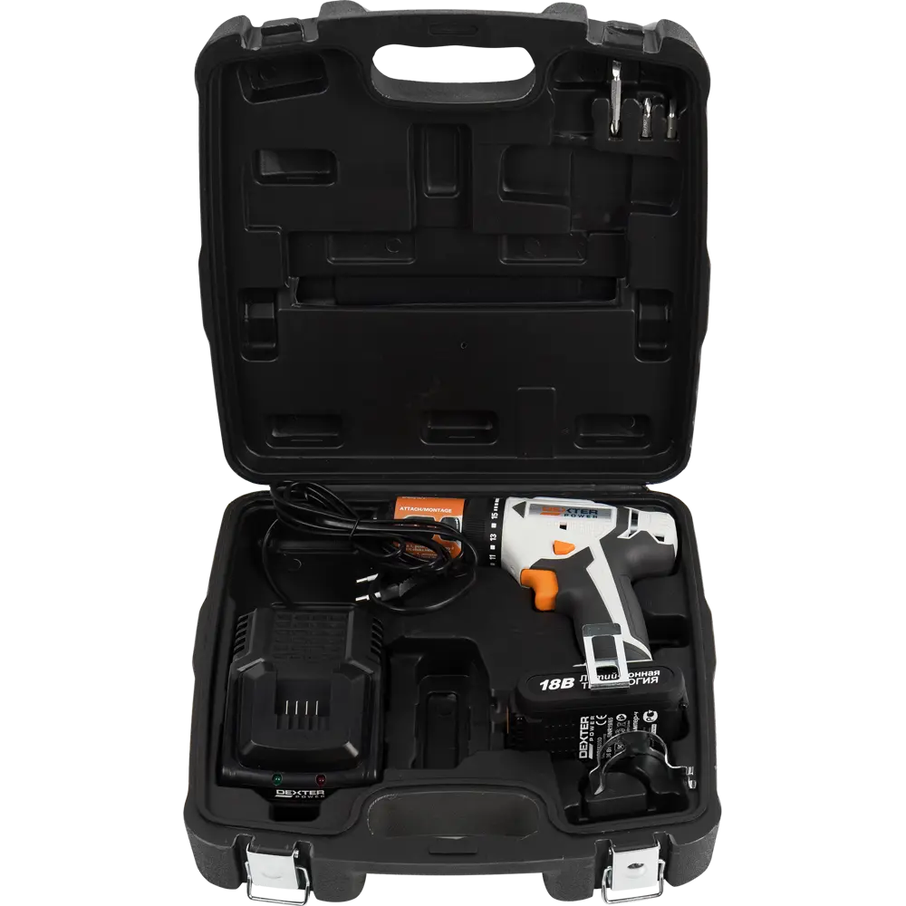 Дрель-шуруповерт аккумуляторная Dexter Power CDT219LD.T, 18 В Li-Ion 2 Ач STLM-2141921 - Вид №5