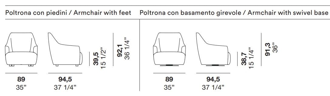 Тканевое кресло с подлокотниками Alf DaFrè LISA ARCH-00148399 - Вид №3