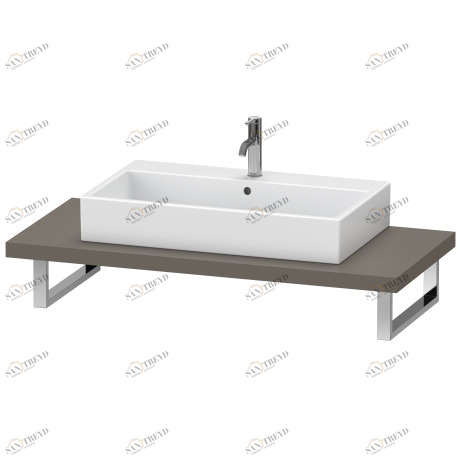 LC102C09090 L-Cube Консоль для накладных раковин и встраиваемых умывальников Фланелево-серый шелковисто-матовый лак Duravit