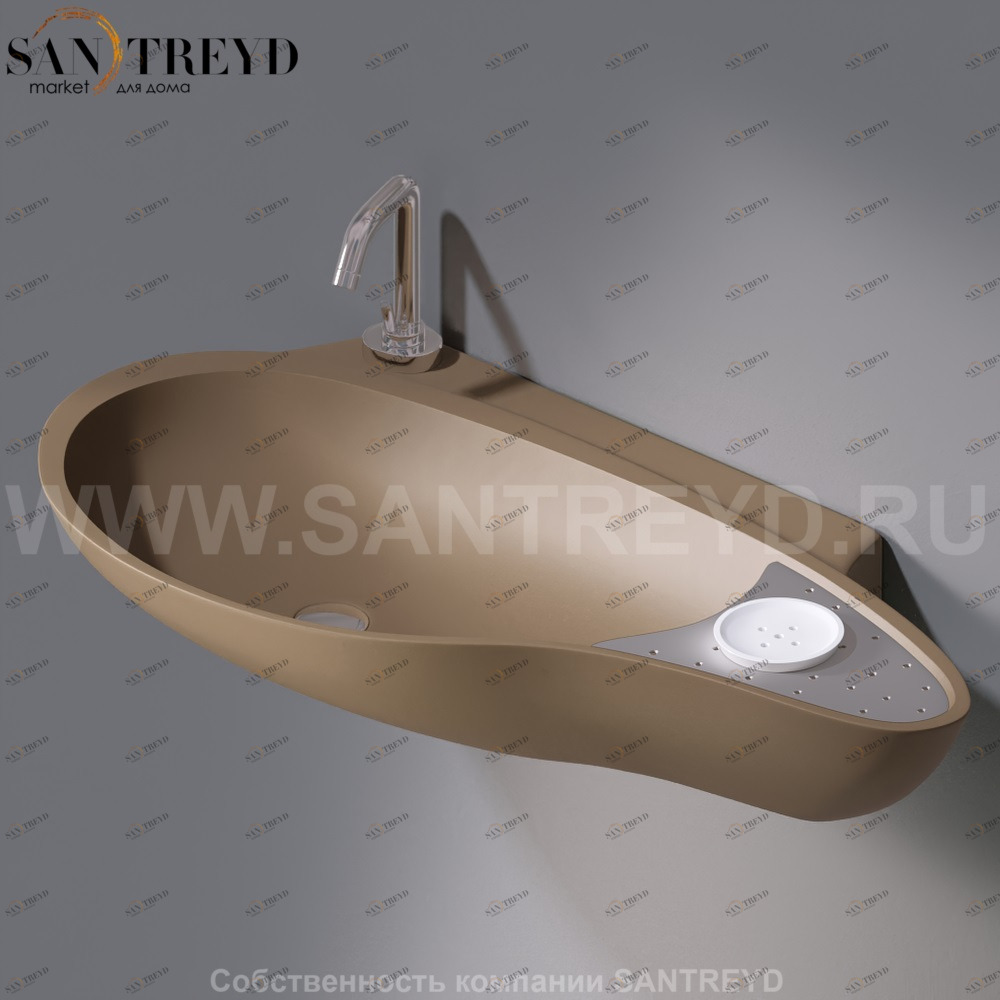 L235T0R1V4..132 Подвесная раковина настенная овальная A. e T. Italia SPOT бежевая AeT ITALIA ACCENT L235T0R1V4.132