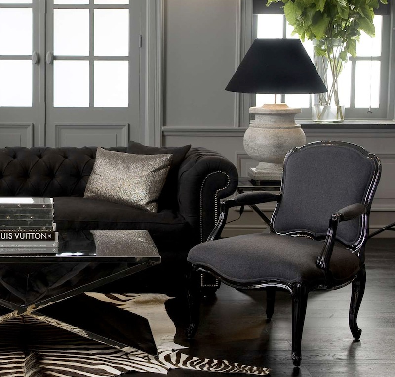 Диван Black Linen прямой черный EICHHOLTZ ДИЗАЙНЕРСКИЕ, WEST END 035254 Черный  - Вид №1