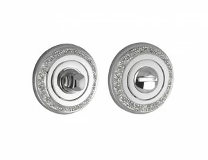 0WC081.6MM.24 Кнопка конфиденциальности с аварийной разблокировкой 6 мм и хрустальные камни Матовый сатин