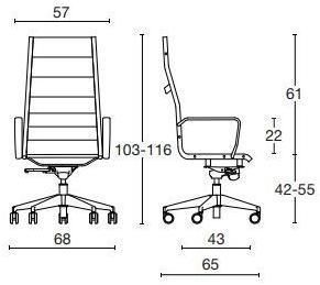 Diemme Кожаное кресло для руководителя с 5 спицами Auckland sun-id-1406045 - Вид №7