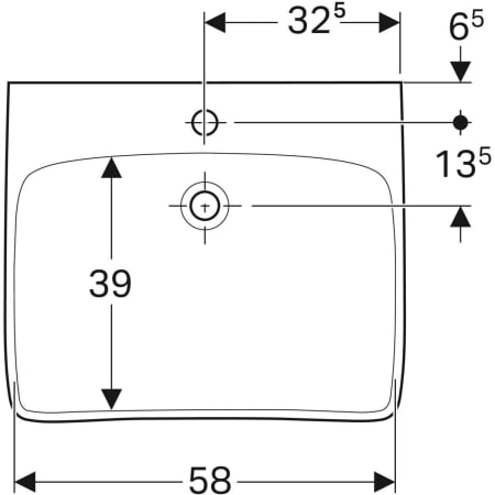 500.914.00.1 Раковина Geberit Renova Comfort, безбарьерная Geberit  - Вид №13