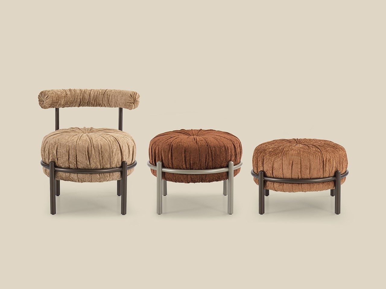 Круглый пуф из ткани Borzalino Bonbon ARCH-00120897 - Вид №10