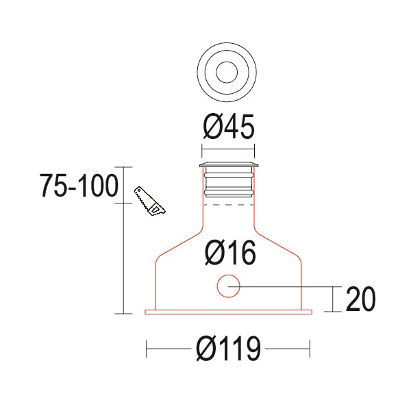 Segno Flat 45 Ghidini Segno Flat RD .15 Нержавеющая Сталь  - Вид №2
