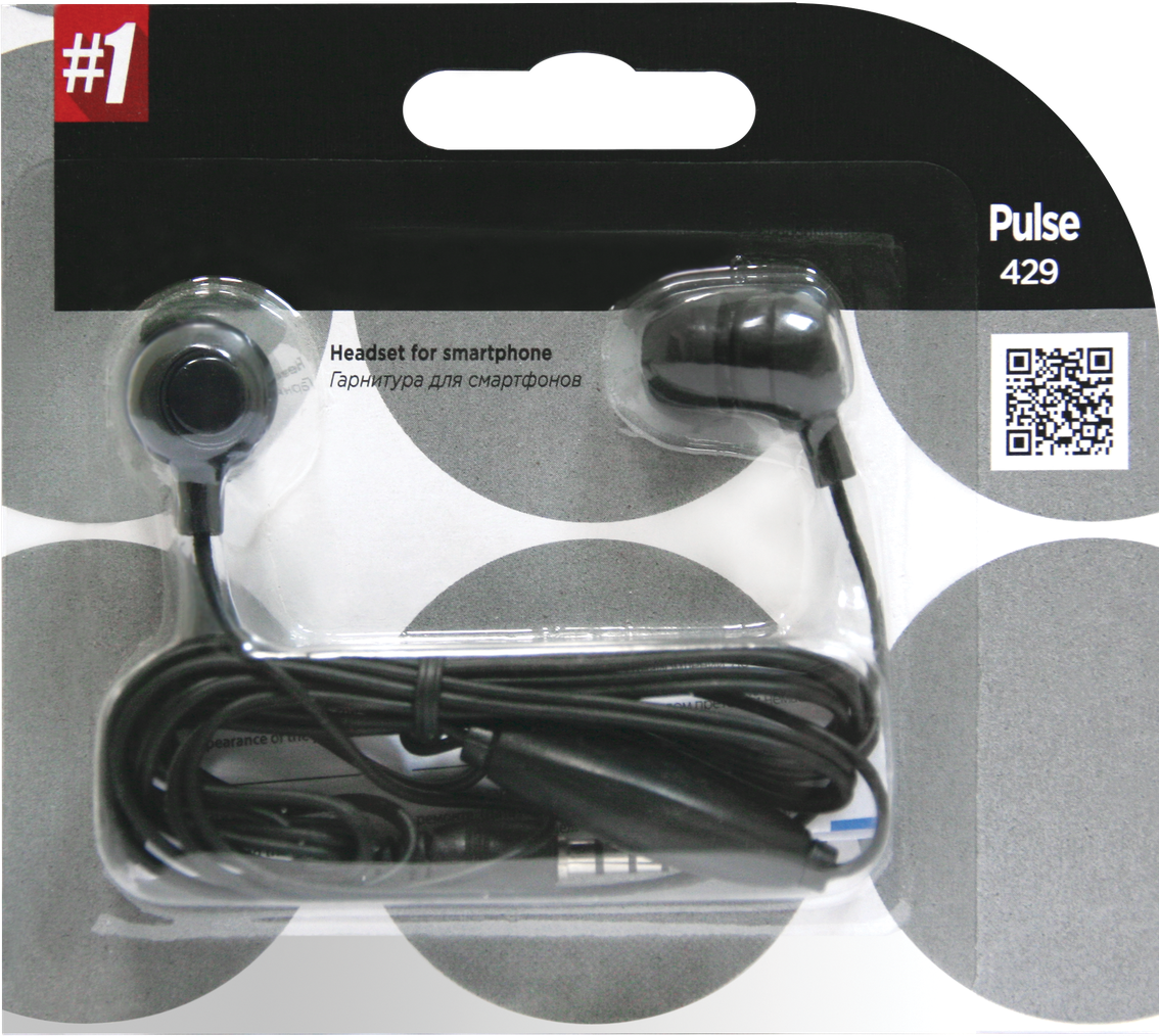 63429 #1 гарнитура для смартфонов pulse 429 черный, вставки Defender Santreyd  - Вид №1