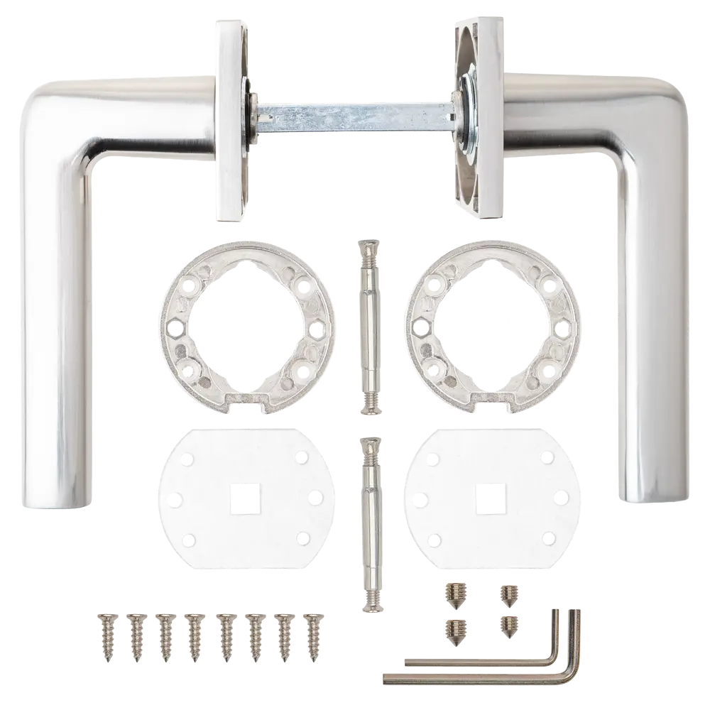 Дверная ручка на розетке Armex H-30176-A без запирания цвет никель STLM-2065466 - Вид №2