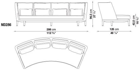 Maxalto 3-х местный тканевый диван Nidus sun-id-1480736 - Вид №2