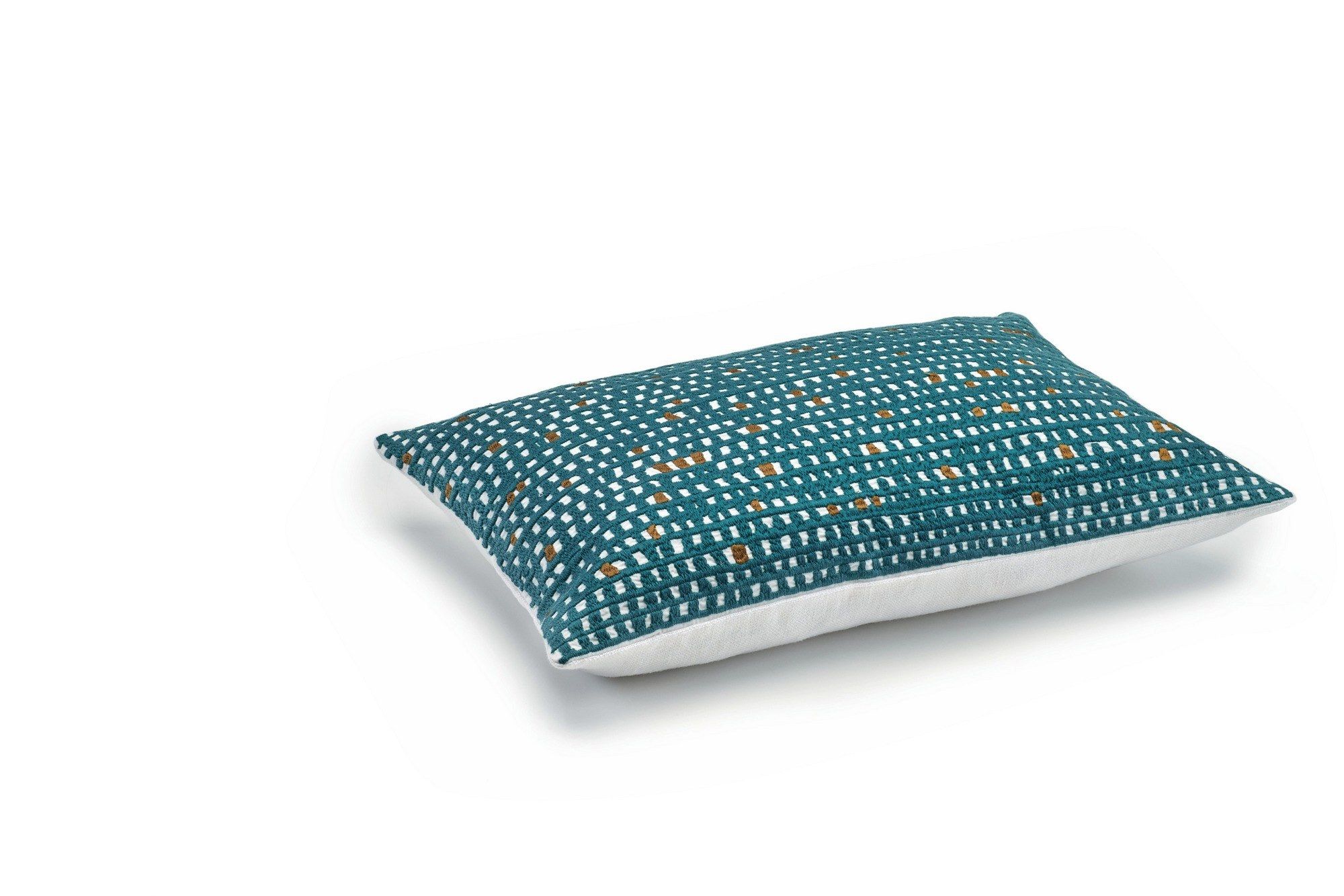 Льняная вышитая прямоугольная подушка Élitis BEE FLOWER ARCH-00079936 - Вид №1