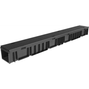 Комплект водосточных каналов 1000x115x95 мм цветы черный (4 шт.)