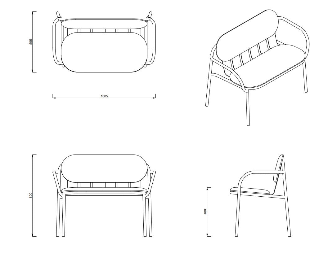 Алюминиевый и тканевый садовый стул с подлокотниками Joyf Desert ARCH-00117050 - Вид №14