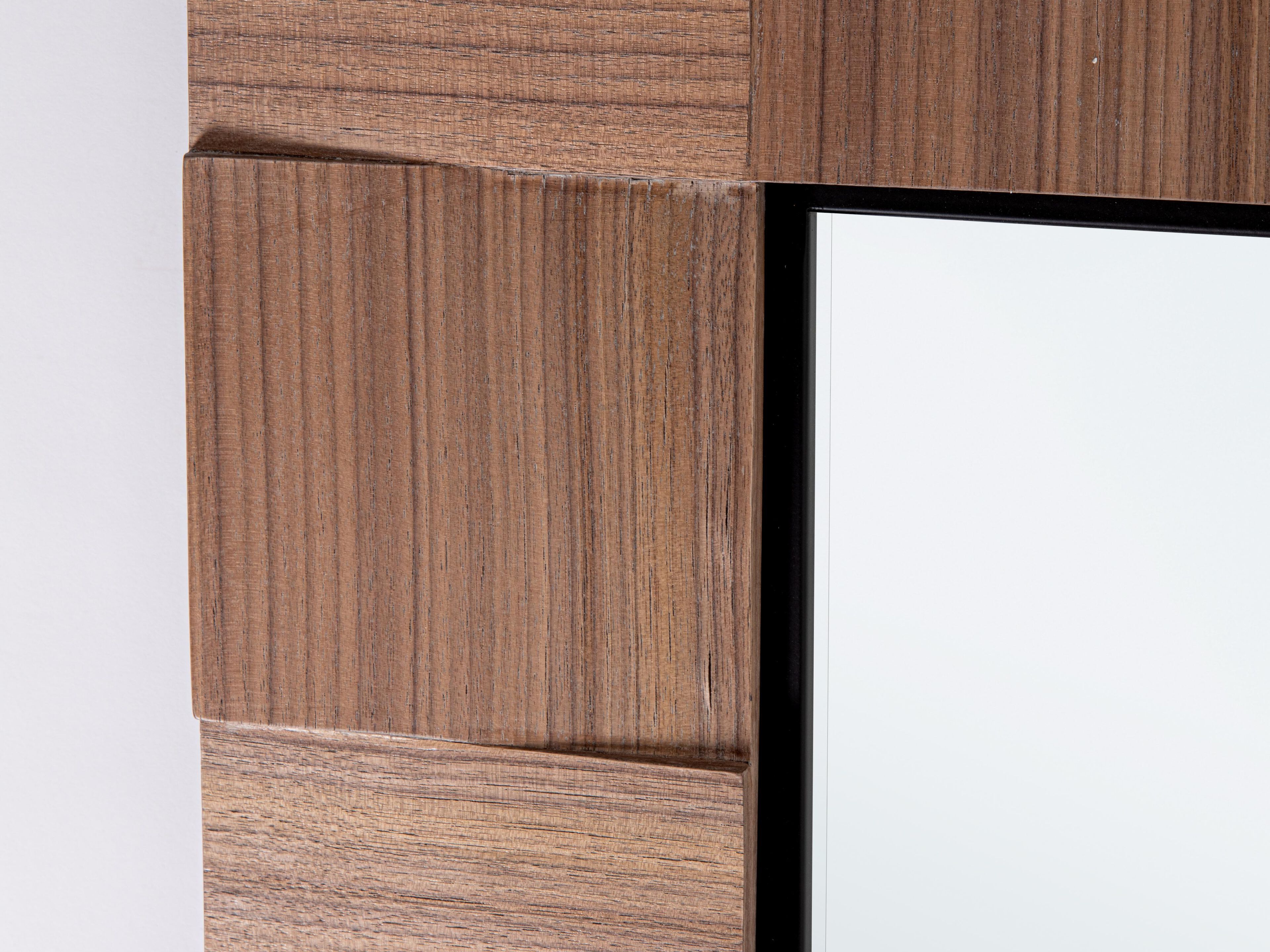 Квадратное зеркало грецкого ореха с рамкой стены BIZZOTTO ALFALDA 106X106 ARCH-00052310 - Вид №1
