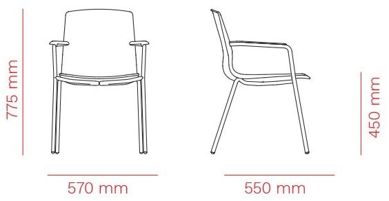 Mara Стул для конференций штабелируемый из бука с подлокотниками  3250l  - Вид №6