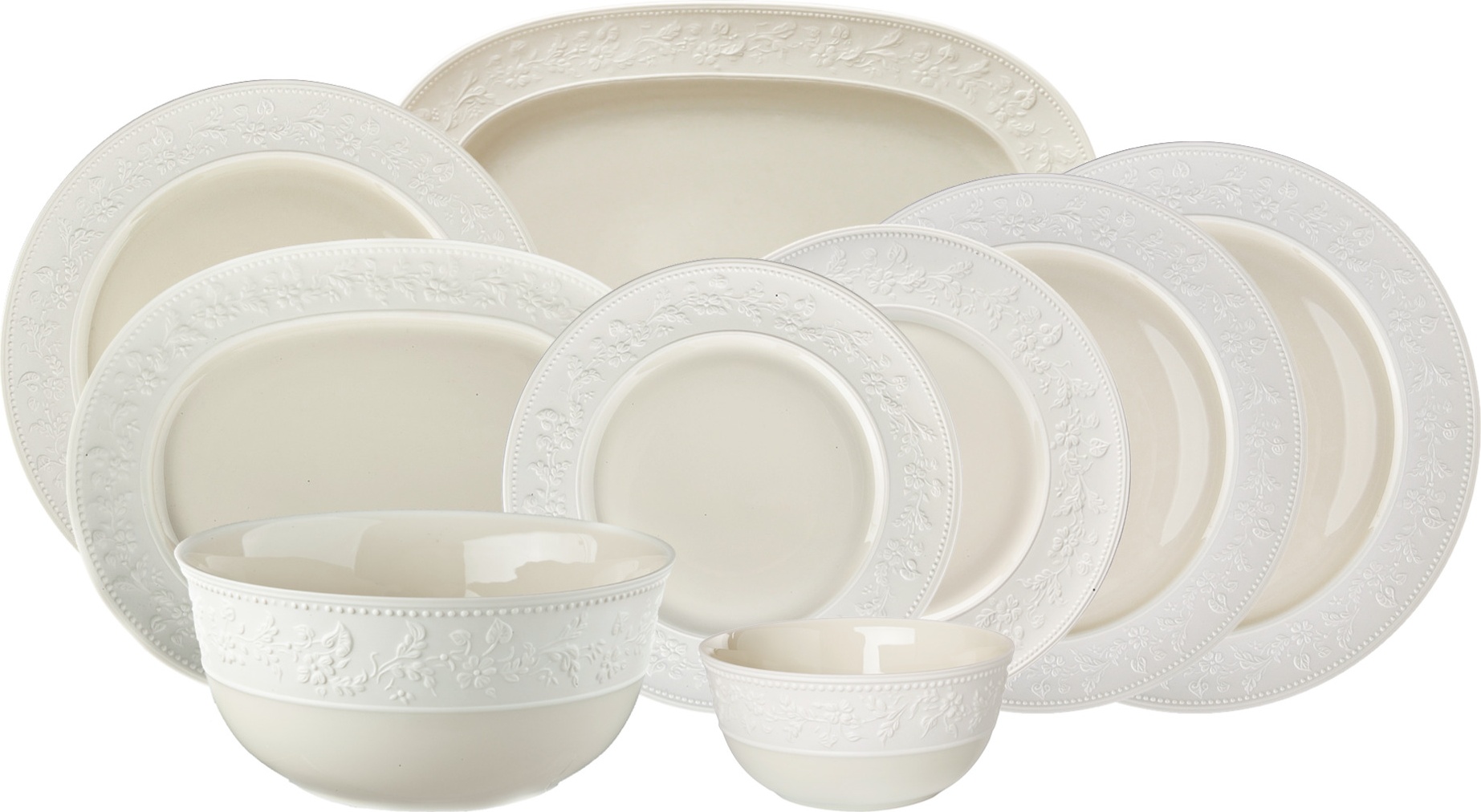 10655589 JL Coquet Сервиз столовый "Джорджия Айвори" на 6 персон 34 предмета Фарфор 