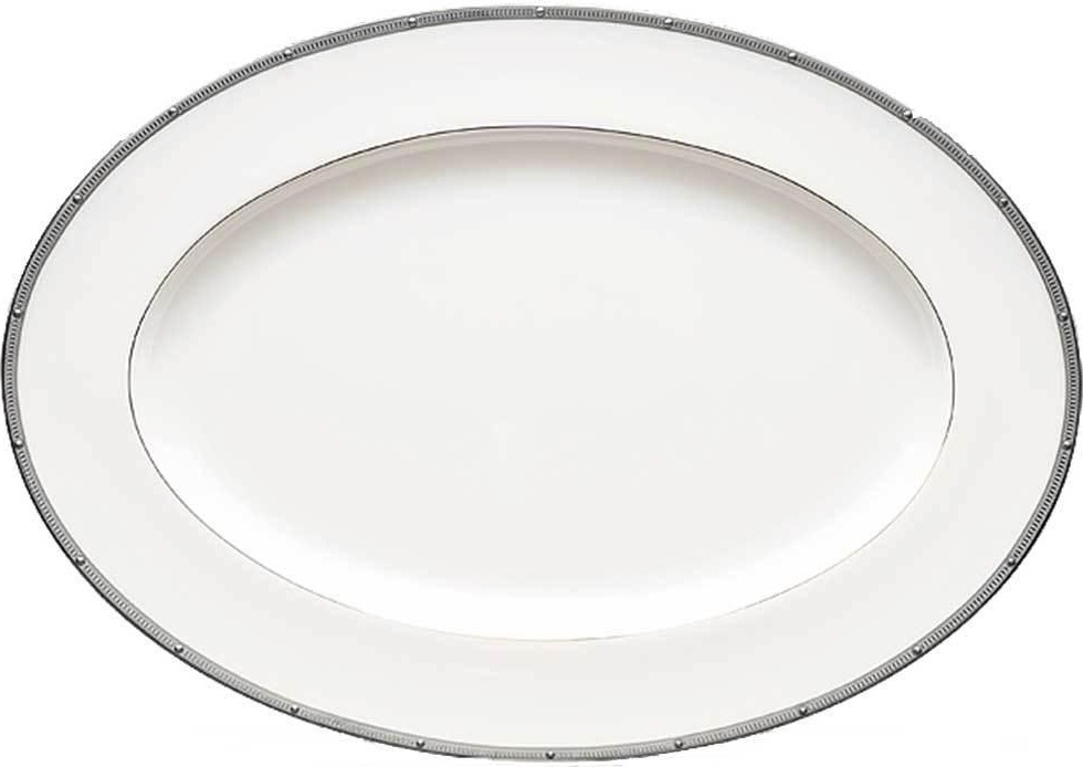 32030 Noritake Блюдо овальное Noritake "Рочель,платиновый кант" 41см Фарфор костяной 