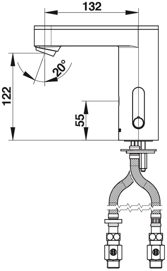 Бесконтактный смеситель с рычагом, с белой крышкой Presto SO'O 56208 56208.0 - Вид №1